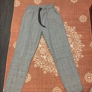 Straight legged comfy plaid pants